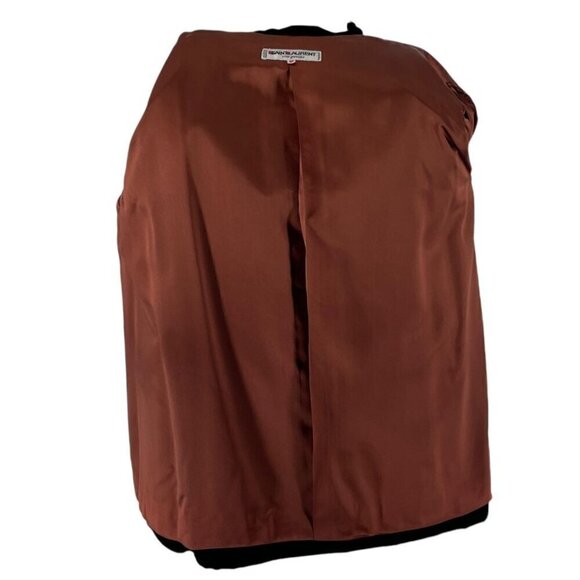 Saint Laurent Rive Gauche Jacket RARE Vintage 70's Brown Wool Velvet Trim Small - Picture 11 of 15